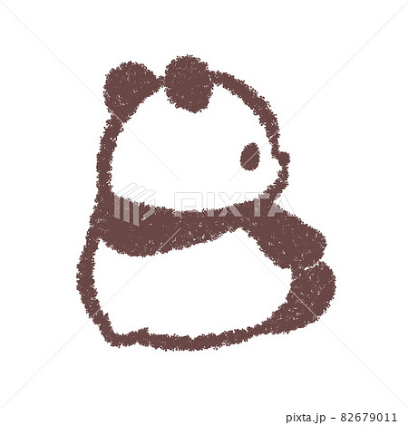 斜め後ろの赤ちゃんパンダのイラスト素材