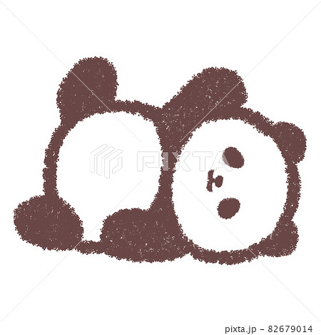 横になる赤ちゃんパンダのイラスト素材