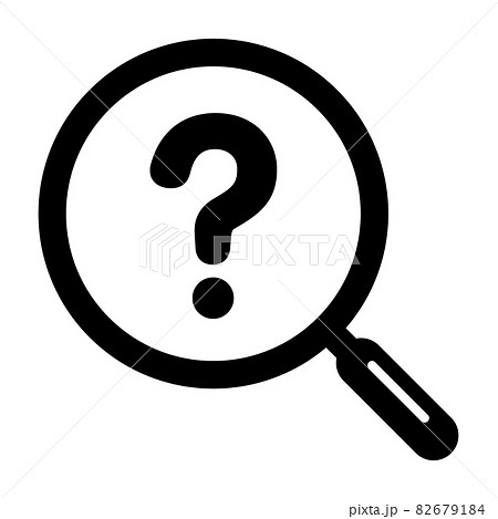 疑問符（？）と虫眼鏡のアイコン 82679184