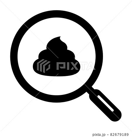 健康な大便 うんこ と虫眼鏡のアイコンのイラスト素材 6791