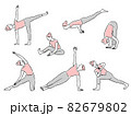 ヨガイラストセット 82679802
