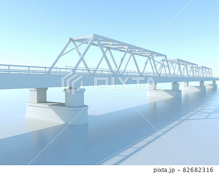 Modern Truss Bridge Project Perspective 3dのイラスト素材 6316