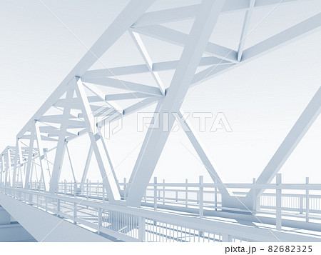 Modern truss bridge 3d model, perspective Modern truss bridge 3d model, perspective 82682325
