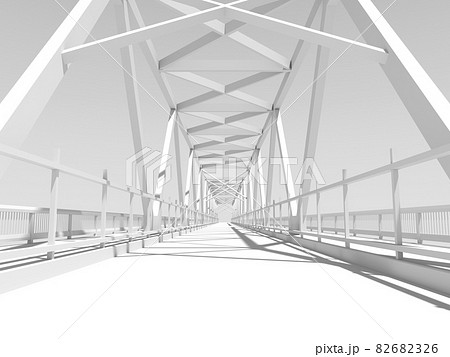 Modern empty white truss bridge model Modern empty white truss bridge model 82682326