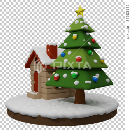 3D material_cute Christmas tree_transparent ver 82683152
