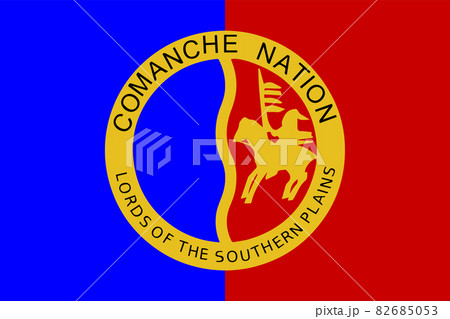 Comanche Nation flag in real proportions and colors, vector 82685053
