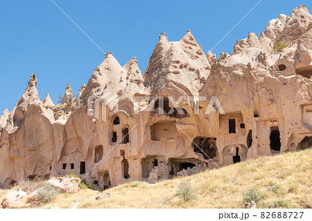 Beautiful views in Zelve open air museum. Cappadocia, Turkey. 82688727