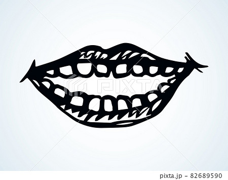 Open mouth with teeth. Vector drawing Open mouth with teeth. Vector drawing 82689590