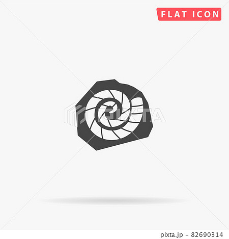 Fossilized Shell of Ammonite flat vector icon. Hand drawn style design illustrations Fossilized Shell of Ammonite flat vector icon. Hand drawn style design illustrations 82690314