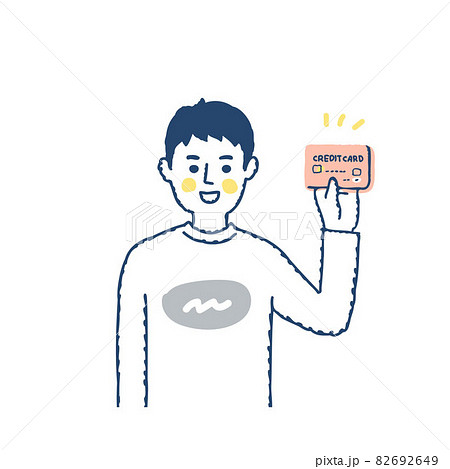 クレジットカードを持っている若い男性 クレジットカードを持っている若い男性 82692649