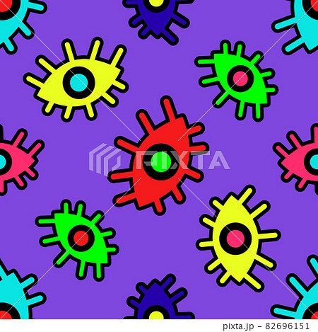 pattern of multicolored abstract eyes. Vector  82696151