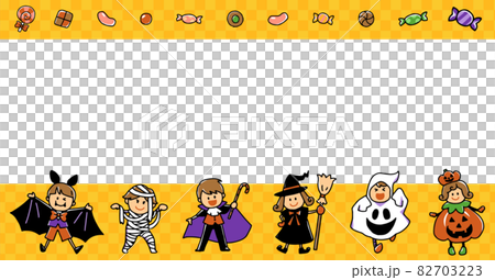 ハロウィンイメージのかわいい背景デザインイラストのイラスト素材