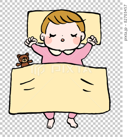 お昼寝する赤ちゃんのイラスト 82703457