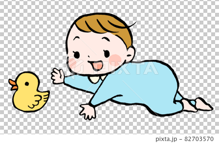 ハイハイする赤ちゃんのイラストのイラスト素材