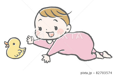 ハイハイする赤ちゃんのイラストのイラスト素材