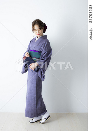 紬　色無地　羅の帯 82703588