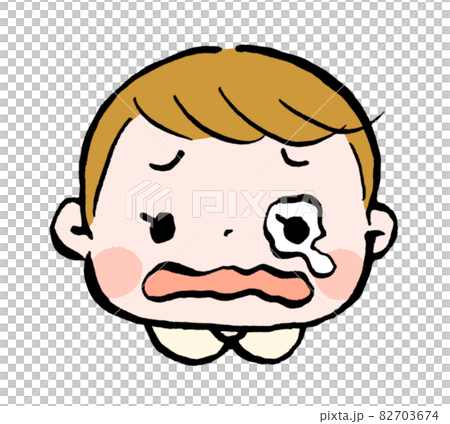 泣きそうな赤ちゃんの表情イラストのイラスト素材