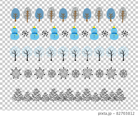 Winter line illustration set - Stock Illustration [82703812] - PIXTA