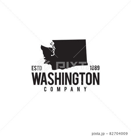 Washington map outline logo designのイラスト素材 [82704009] - PIXTA