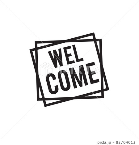 Welcome word. Hand lettering design. Vector calligraphic inscription. Welcome handwritten text logo Welcome word. Hand lettering design. Vector calligraphic inscription. Welcome handwritten text logo 82704013