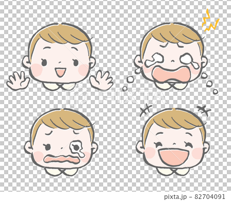 嬰兒情緒面部表情插圖集 82704091