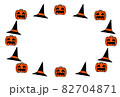 ハロウィン　ジャック・オー・ランタン　飾り枠　オーバル 82704871