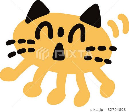 個性的なキャラクター 猫型 のイラスト素材 7048