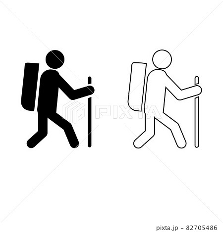 hiking icon on white background. Tourist with backpack sign. hiker sign. flat style.  82705486