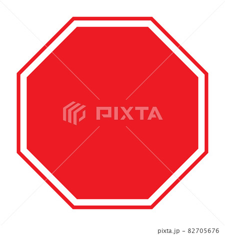 blank stop sign on white background. blank red stop sign. flat style. blank stop sign on white background. blank red stop sign. flat style. 82705676