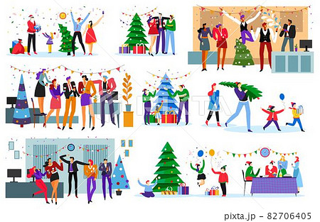 Corporate party in office, at home with family Corporate party in office, at home with family 82706405