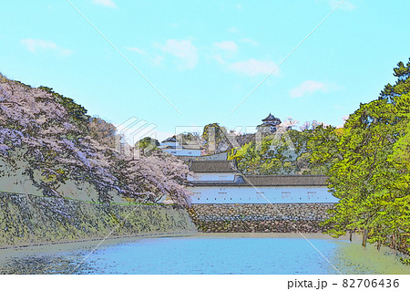 彦根城 天守閣 二の丸佐和口多聞櫓 国宝 桜 彦根城 天守閣 二の丸佐和口多聞櫓 国宝 桜 82706436