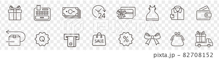 Shopping malls, icons collection, retail outline v 82708152