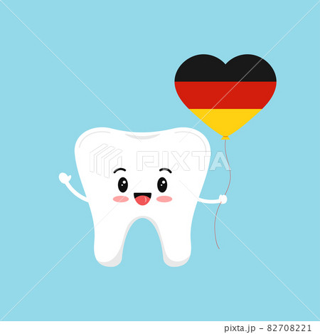 Octoberfest tooth with heart shape balloon icon isolated. 82708221