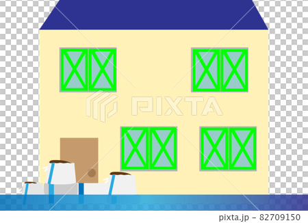 靠沙袋躲過洪水的房子 82709150