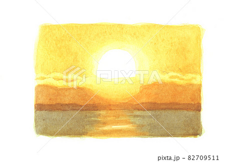 水彩：日の出 82709511