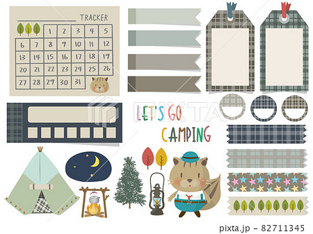 Let's go camping sticker set ,キャンピングステッカーセット Let's go camping sticker set ,キャンピングステッカーセット 82711345