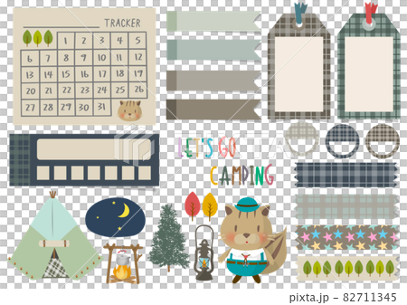 Let's go camping sticker set ,キャンピングステッカーセット Let's go camping sticker set ,キャンピングステッカーセット 82711345
