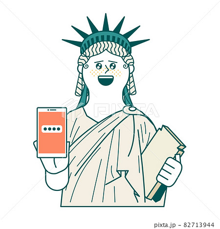 スマートフォンを活用する自由の女神 82713944