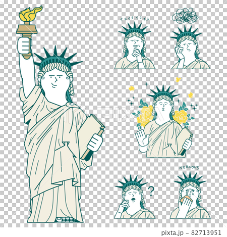 Various facial expressions of the Statue of Liberty Various facial expressions of the Statue of Liberty 82713951