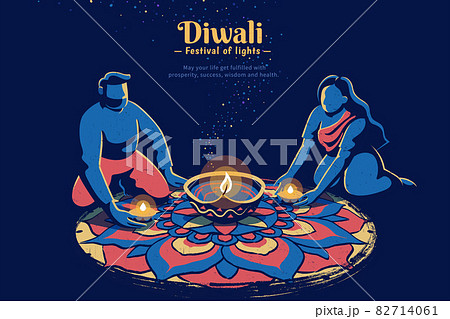 Decorating rangoli on Diwali 82714061