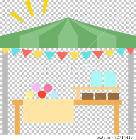 バザー、マルシェのテントとテーブル 82714419