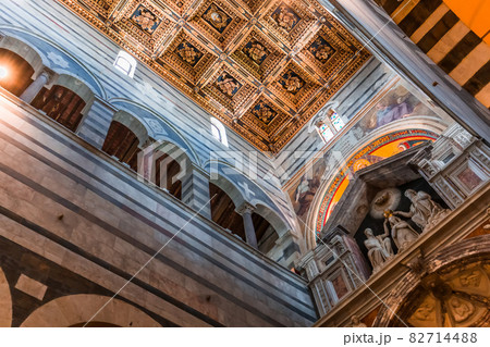 interiors and details of Pisa cathedral, Pisa, Italy 82714488