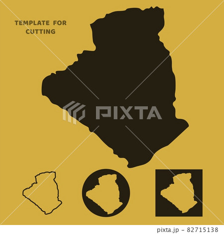Algeria map Template for laser cutting, wood carving, paper cut. Silhouettes for cutting. Algeria map vector stencil.