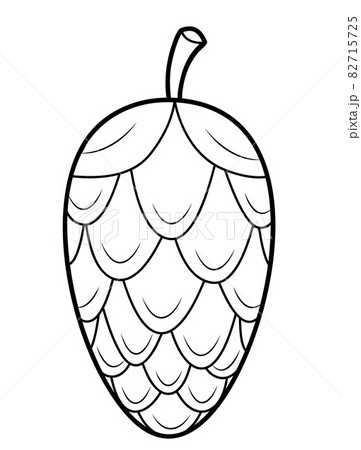 Christmas coloring book or page for kids. Cone black and white vector illustration 82715725