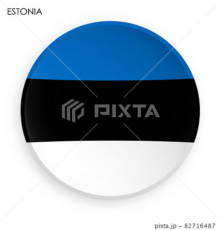 ESTONIA flag icon in modern neomorphism style. Button for mobile application or web. Vector on white background
