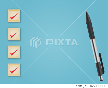 Business services rating customer experience concept of correct tick mark on blue background. Vector Illustration 82716553