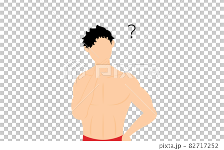 首をかしげて疑問を持つボディビルダーの男性 82717252