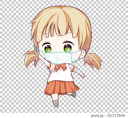 一個戴著面具努力學習的女孩 82717894