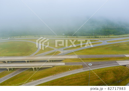 Early morning landscape foggy 65 Highway near Satsuma, Alabama bridge across Early morning landscape foggy 65 Highway near Satsuma, Alabama bridge across 82717983