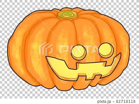 ハロウィンのかぼちゃ ジャック オー ランタンのイラストのイラスト素材